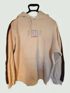 b one Soul メンズ 刺繍 ベージュ パーカー M 裏起毛