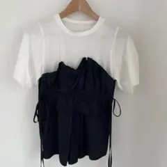 アズール 半袖Tシャツ ブラック×ホワイト
