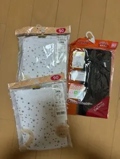 90サイズ 星柄シャツ肌着 2枚　レギンスセット