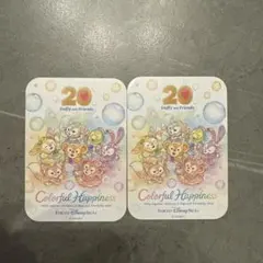 ディズニーシー　ダッフィー＆フレンズ　カラフルハピネスステッカー　2枚セット