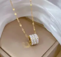 サージカルステンレス キュービックジルコニア ネックレス ゴールド #5