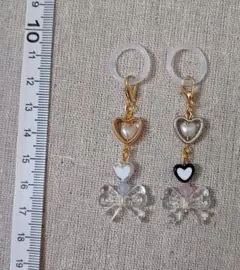 めじるしチャーム ビーズキーホルダー ハンドメイド