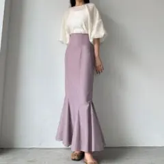 Louere /可愛い シアーマーメイドスカート マキシスカート ピンク M