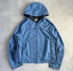 adidas 水色 フード付きナイロンジャケット　00s