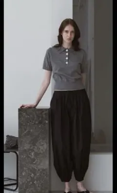 MACHATT マチャット　コットンポロニット グレーのサムネイル