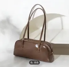 新品　即日発送❣️レディース　光沢ハンドバッグ 茶色