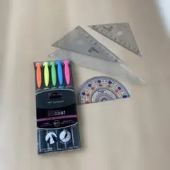 Tombow 三角定規・分度器・蛍光ペンセット