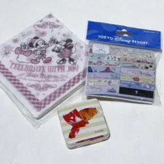 【新品未開封】ディズニー グッズ 3点 セット 圧縮タオル マステ ナプキン