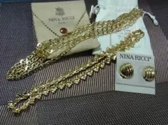 NINA RICCI/ニナリッチ 3点セット イヤリング/ネックレス ゴールド