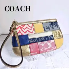 COACH カラフルポーチ パッチワーク風