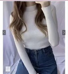 GRLハイネックリブニットトップス【cu441】