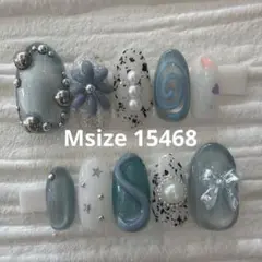 【現品】マグネット　リボン　お花　ニュアンス　ネイルチップ