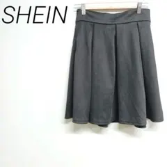 SHEIN ブラックフレアスカート　S ファスナー 伸縮性カジュアル　シンプル