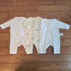 ユニクロ　動物柄ロンパース 3点セット 60センチ　パジャマ