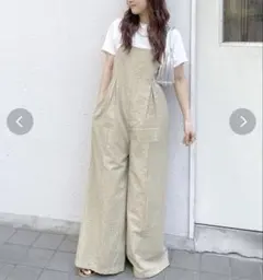 【美品】ungrid チェックルーズキャミロンパース