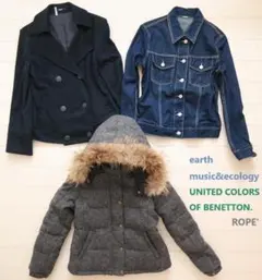 【アウター3点セット】Mサイズ★ロペ/ハリスツイード アース/ベネトン