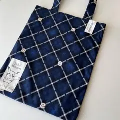 新品　ポケモン　ポケットモンスター　トートバッグ　チェック　ネイビー系ピカチュウ