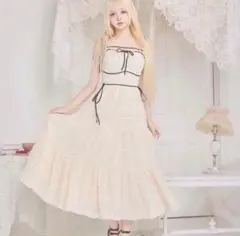 ミシェルマカロン ティアードギャザーリボンワンピース | Mercari