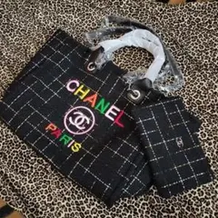 新品未使用]CHANEL ノベルティ千鳥格子 ツイード スパンコール バック