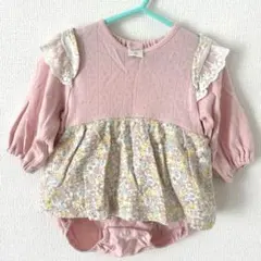 バースデイ futafuta ワンピース風 花柄ロンパース 80cm