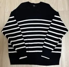 UNIQLO スムースコットンリラックスボーダークルーセーター