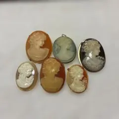 0315-11 カメオ　ブローチ　ペンダントトップ　まとめ売り