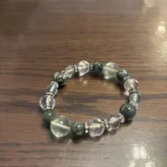 天然石とクリスタルのビーズブレスレット