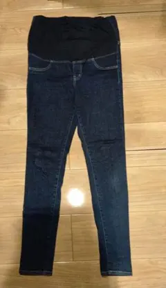 マタニティ スキニージーンズ L ダークブルー