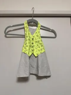 MARLMARL 花柄ノースリーブエプロン（黄緑・グレー）