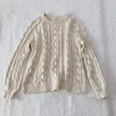 HUG O WaR ハグオーワー　リーフ編み　コットン　ニット　セーター