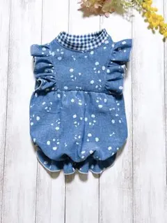 フリルバルーンワンピース♡パンダ 犬服　ハンドメイド