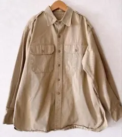 ベージュ シャツジャケット ミリタリー 古着