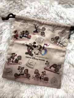 【新品・未使用】東京ディズニーリゾート　35周年　巾着　チャーム付き