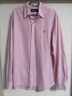 【古着】Ralph Lauren 長袖シャツ ピンク Lサイズ