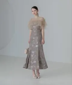 【美品】チュールフリルボレロマーメイドワンピースドレス結婚式パーティー成人式