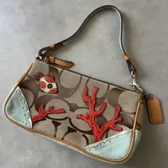 未使用級 希少 COACH コーチ 熱帯魚 ポーチ ワンショルダー バッグ