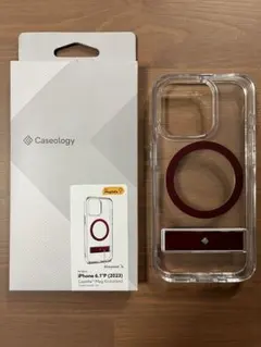 iPhone15Pro Magsafe対応 クリアケース　レッド