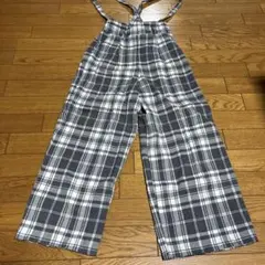 GLOBAL WORK サス付きパンツ　チェック　グレー　160cm