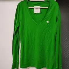 Abercrombie & Fitch グリーン Vネック Tシャツ M