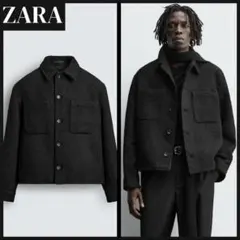 【新品タグ付き】人気完売品ポケット付きテクスチャードシャツジャケット Lブラック