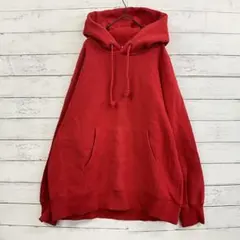 GU パーカー 赤色 裏起毛 XL オーバーサイズ スウェット フーディ メンズ