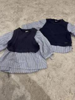 petit main 長袖シャツ　姉弟リンク