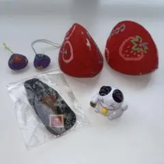 和風小物セット ミニ靴べら ストラップ 小物入れ 招き猫付き