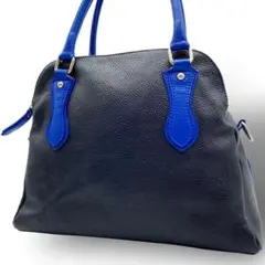 美品 ROSALBA ロザルバ ハンドバッグ　レザー　イタリア製　ネイビー