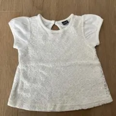 美品★レース風白Tシャツ トップス 80サイズ★のサムネイル