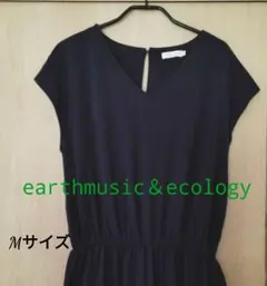 美品☆アースミュージック&エコロジー【M】 オールインワン ネイビー 紺袖なし