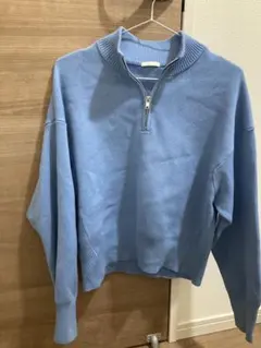ライトブルー ハイネック セーター XL