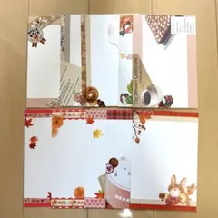デコハガキ　10枚 レッド＆ベージュ