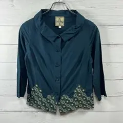さ*ꕤ様 Jocomomolaホコモモラ 刺繍ブラウス シャツ 40 グリーン系のサムネイル