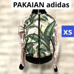 adidas☆ジャージ PAKAIAN adidasボタニカル柄☆ピンク/黒XS